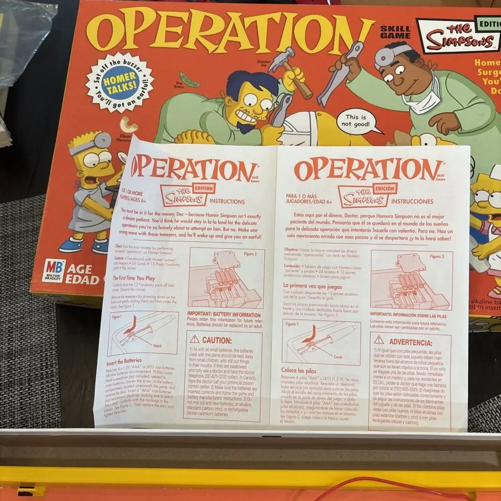 COMPLETE Homer Speaks Operation Simpsons Edition Board Game 2005 Milton Bradley